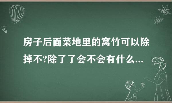 房子后面菜地里的窝竹可以除掉不?除了了会不会有什么不好的?