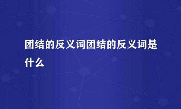 团结的反义词团结的反义词是什么