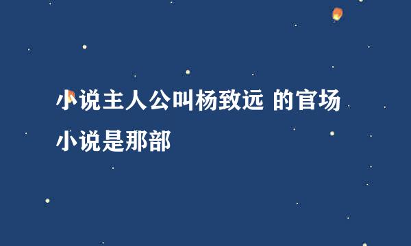 小说主人公叫杨致远 的官场小说是那部