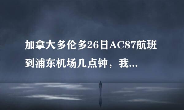 加拿大多伦多26日AC87航班到浦东机场几点钟，我们准备出发去接客人。