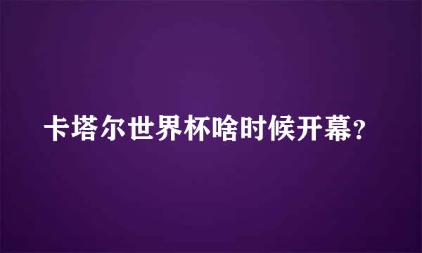 卡塔尔世界杯啥时候开幕？