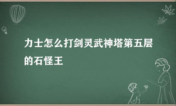 力士怎么打剑灵武神塔第五层的石怪王