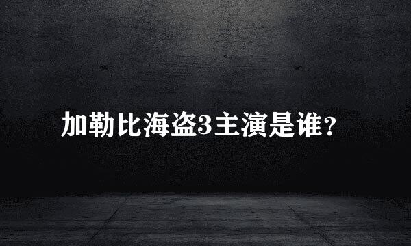 加勒比海盗3主演是谁？