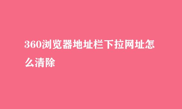 360浏览器地址栏下拉网址怎么清除