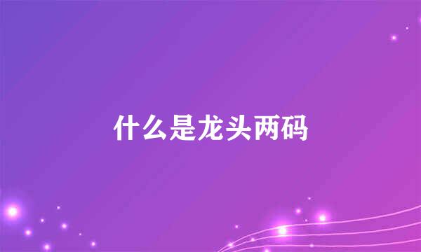 什么是龙头两码