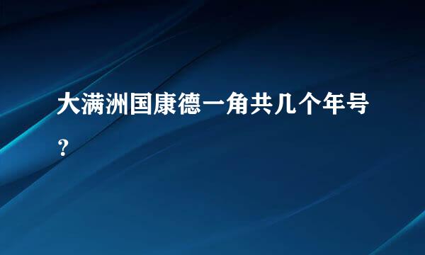 大满洲国康德一角共几个年号？