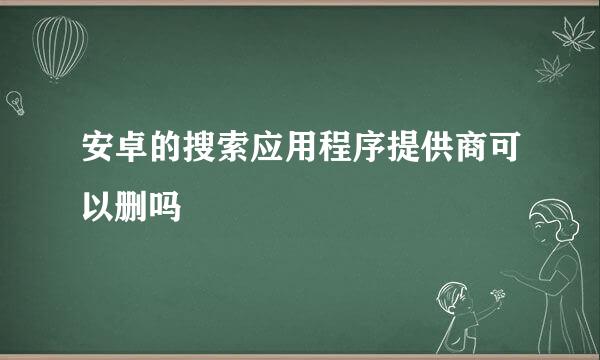 安卓的搜索应用程序提供商可以删吗