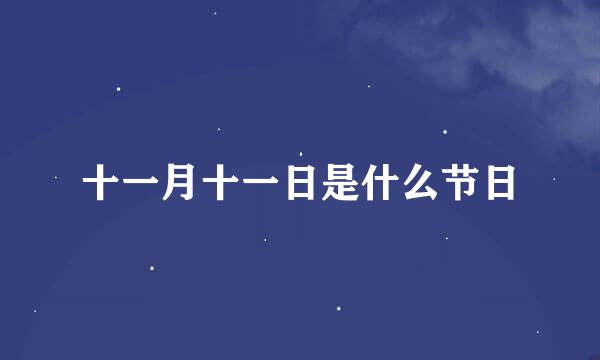 十一月十一日是什么节日