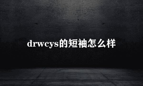 drwcys的短袖怎么样