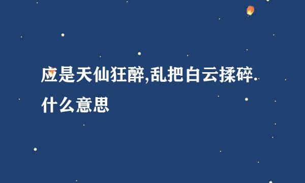 应是天仙狂醉,乱把白云揉碎.什么意思