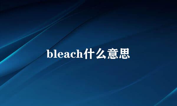 bleach什么意思