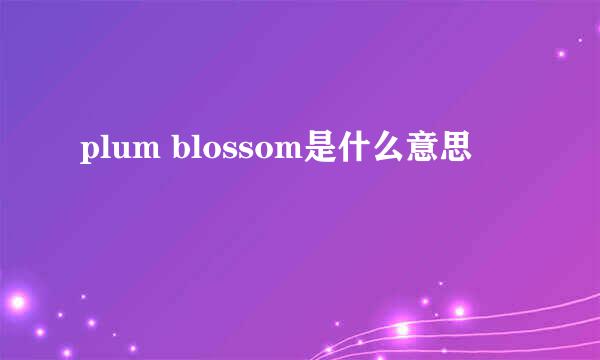 plum blossom是什么意思