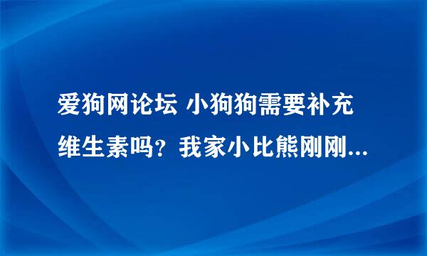 爱狗网论坛 小狗狗需要补充维生素吗？我家小比熊刚刚2个月，现在特爱咬东西，请问需要补充维生素