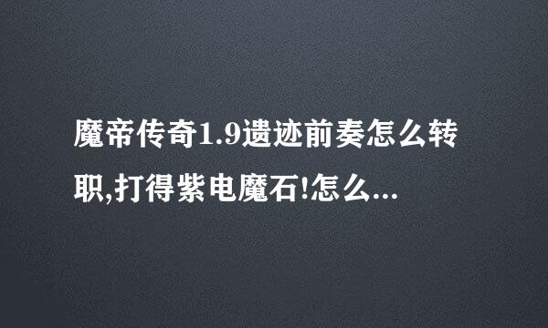 魔帝传奇1.9遗迹前奏怎么转职,打得紫电魔石!怎么转不了!!球没有丢!!!