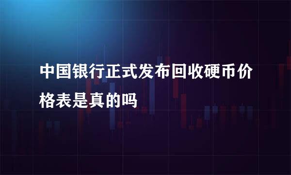 中国银行正式发布回收硬币价格表是真的吗