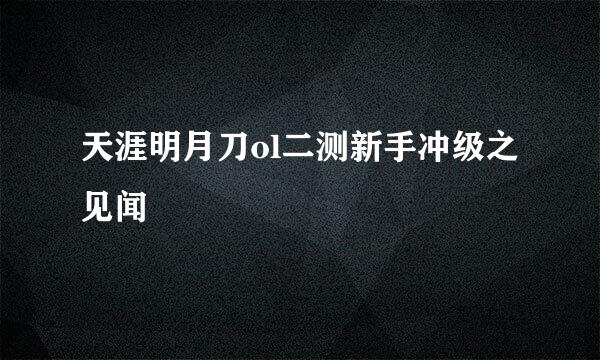 天涯明月刀ol二测新手冲级之见闻