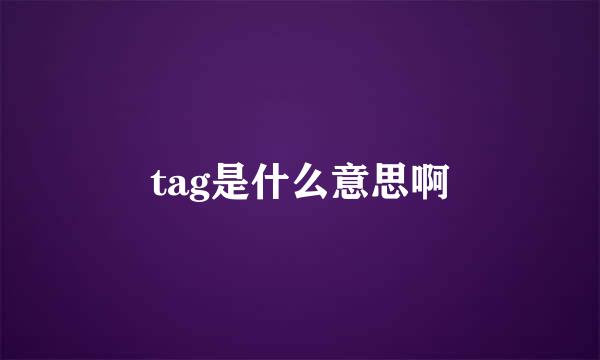 tag是什么意思啊