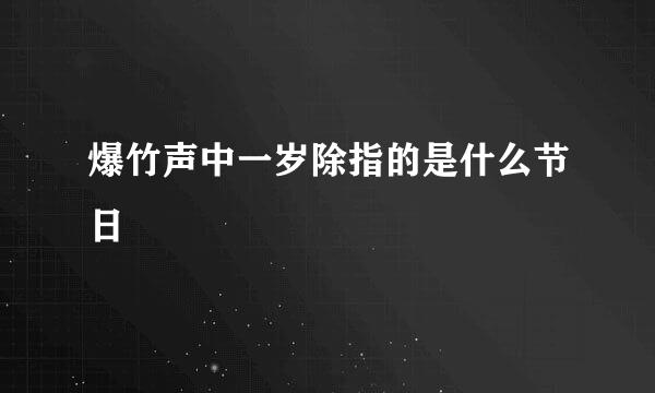 爆竹声中一岁除指的是什么节日