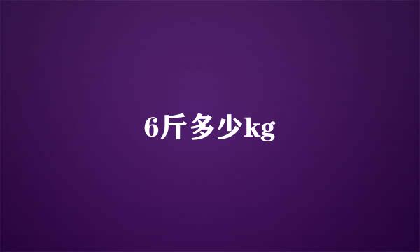 6斤多少kg