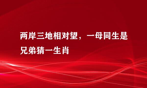 两岸三地相对望，一母同生是兄弟猜一生肖