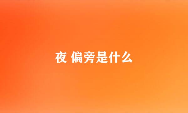 夜 偏旁是什么