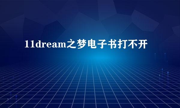 11dream之梦电子书打不开