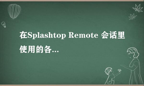 在Splashtop Remote 会话里使用的各种屏幕控制手势代表什么?