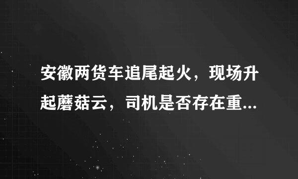 安徽两货车追尾起火，现场升起蘑菇云，司机是否存在重大过失？