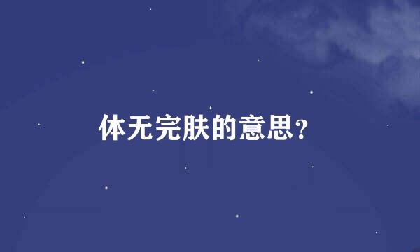 体无完肤的意思？