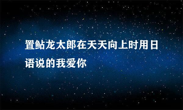 置鲇龙太郎在天天向上时用日语说的我爱你