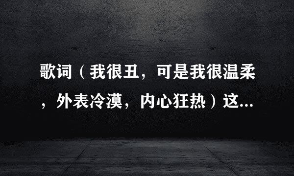 歌词（我很丑，可是我很温柔，外表冷漠，内心狂热）这首什么歌