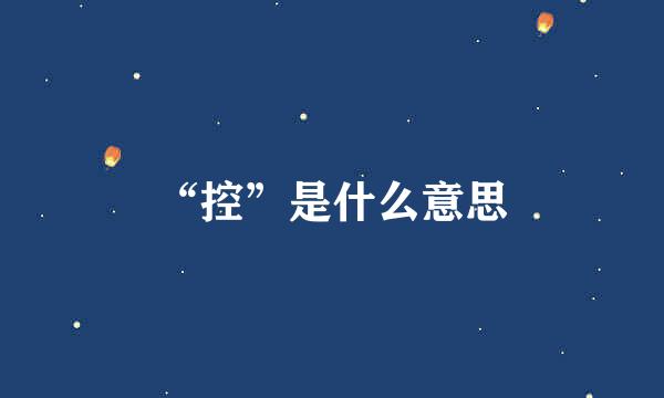 “控”是什么意思