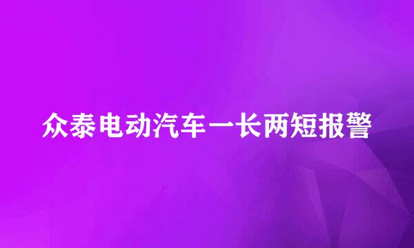 众泰电动汽车一长两短报警