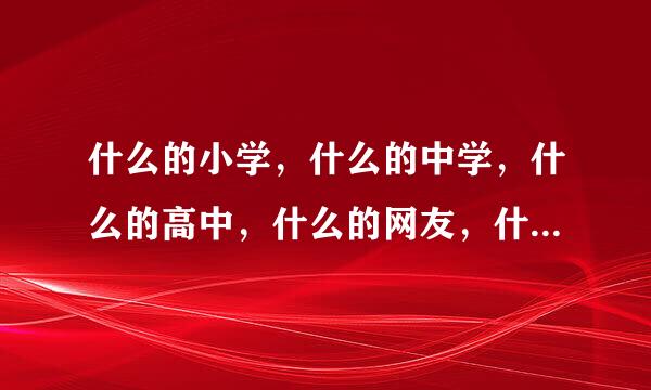 什么的小学，什么的中学，什么的高中，什么的网友，什么的亲戚。(填上合适的词语，两个字的词语)