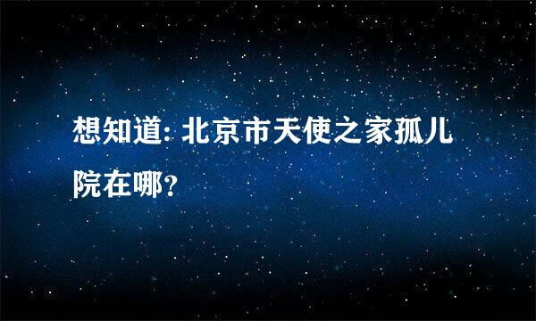 想知道: 北京市天使之家孤儿院在哪？