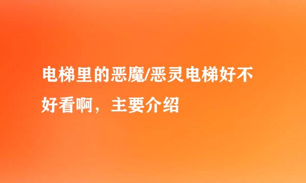 电梯里的恶魔/恶灵电梯好不好看啊，主要介绍