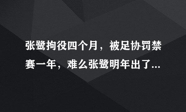 张鹭拘役四个月，被足协罚禁赛一年，难么张鹭明年出了看守所之后，可以去香港踢球么？