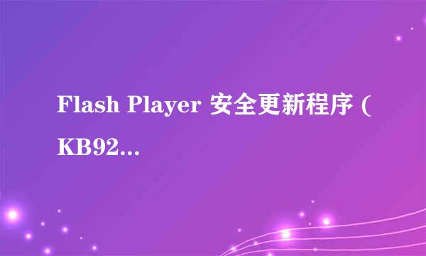 Flash Player 安全更新程序 (KB923789)为什么不能成功安装？