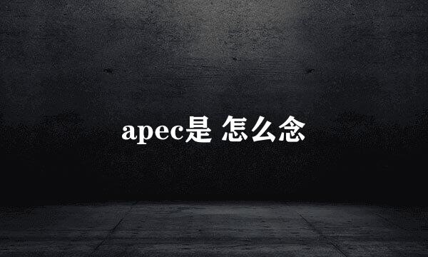 apec是 怎么念