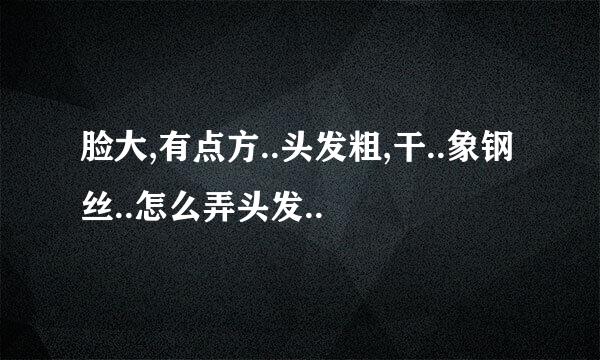 脸大,有点方..头发粗,干..象钢丝..怎么弄头发..