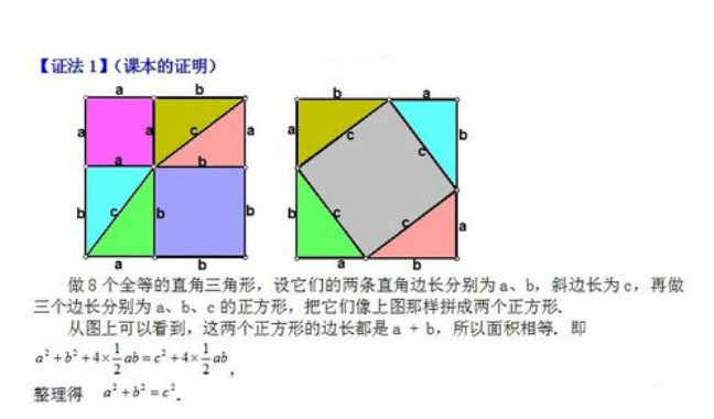 初二勾股定理证明，要带图的。三种方法！