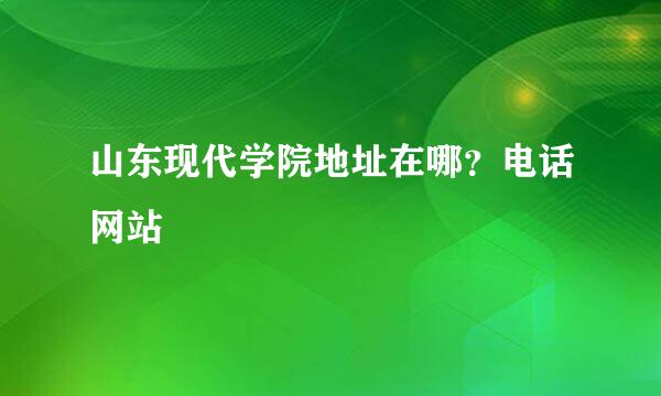 山东现代学院地址在哪？电话网站