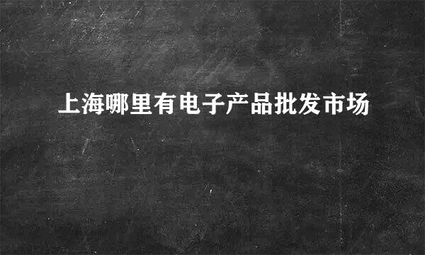 上海哪里有电子产品批发市场