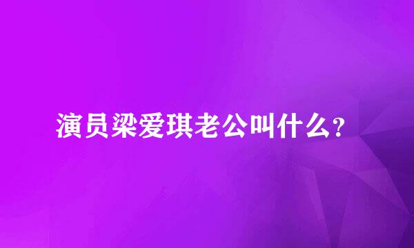 演员梁爱琪老公叫什么？