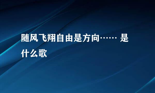 随风飞翔自由是方向…… 是什么歌