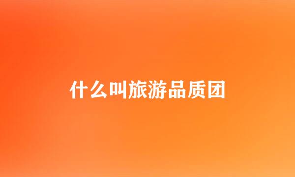 什么叫旅游品质团