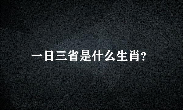 一日三省是什么生肖？