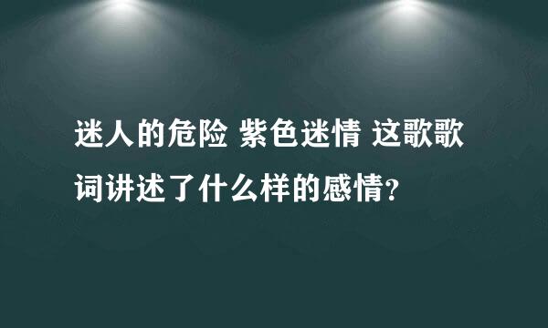 迷人的危险 紫色迷情 这歌歌词讲述了什么样的感情？