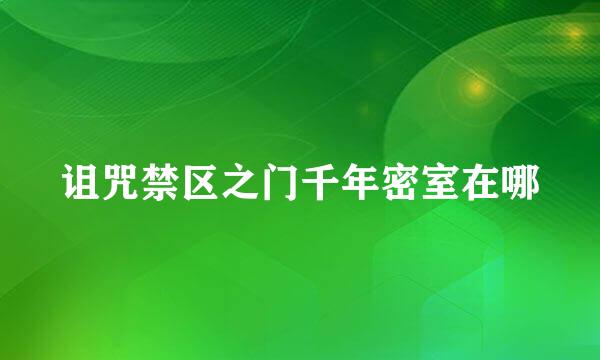 诅咒禁区之门千年密室在哪