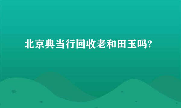 北京典当行回收老和田玉吗?